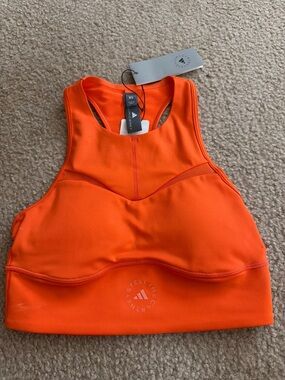 NWT adidas by Stella McCartney TruePurpose High-Support Sports Bra - Orange XS